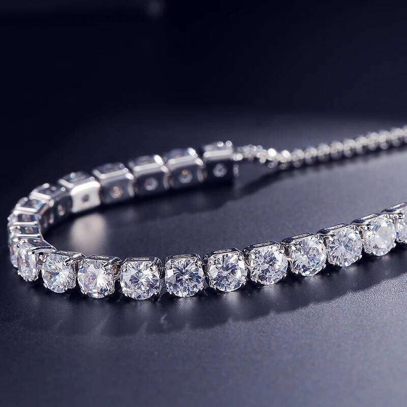 ZAKOL Fashion Cubic Zirconia Tennis Bracelets Bangle for Women White Round Crystal Adjustable Bracelet Wedding Jewelry