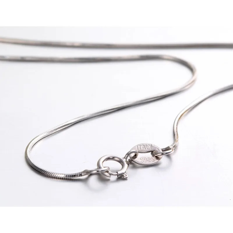 35-80cm 07mm Real 925 Sterling Silver Rhodium Plated Thin Octagon Snake Chain Choker Necklace Women Girls Jewelry Italy Gift 251223