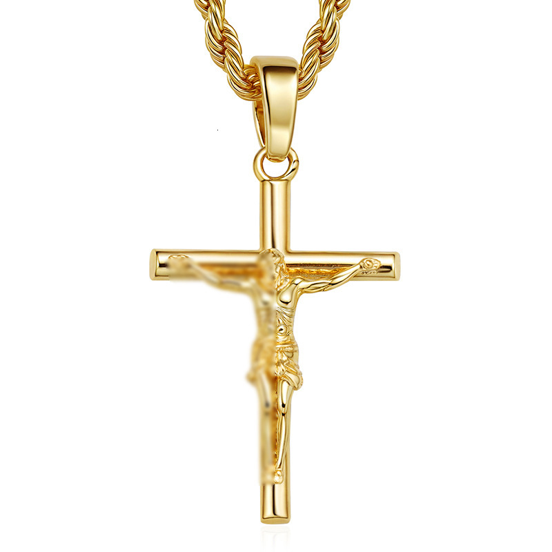 Luxury Brand Designer Jewelry European And American Hot-Selling Cross Necklace 18K Gold Plated Non-Fading Personalized High-End Cross Pendant For Men