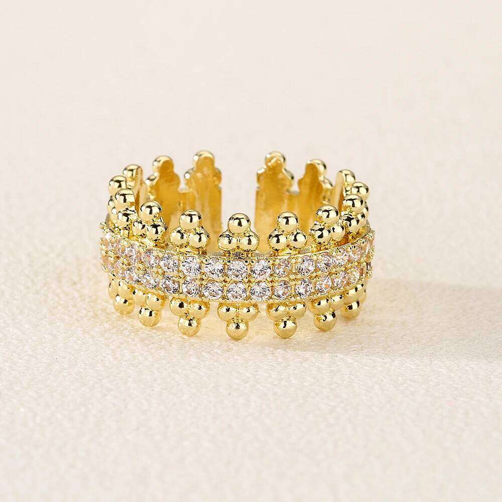 ZAKOL Luxury Shiny Full Marquise Zirconia Open Bangle Rings for Women 18K Gold Color Bracelet Wedding Jewelry Accessories