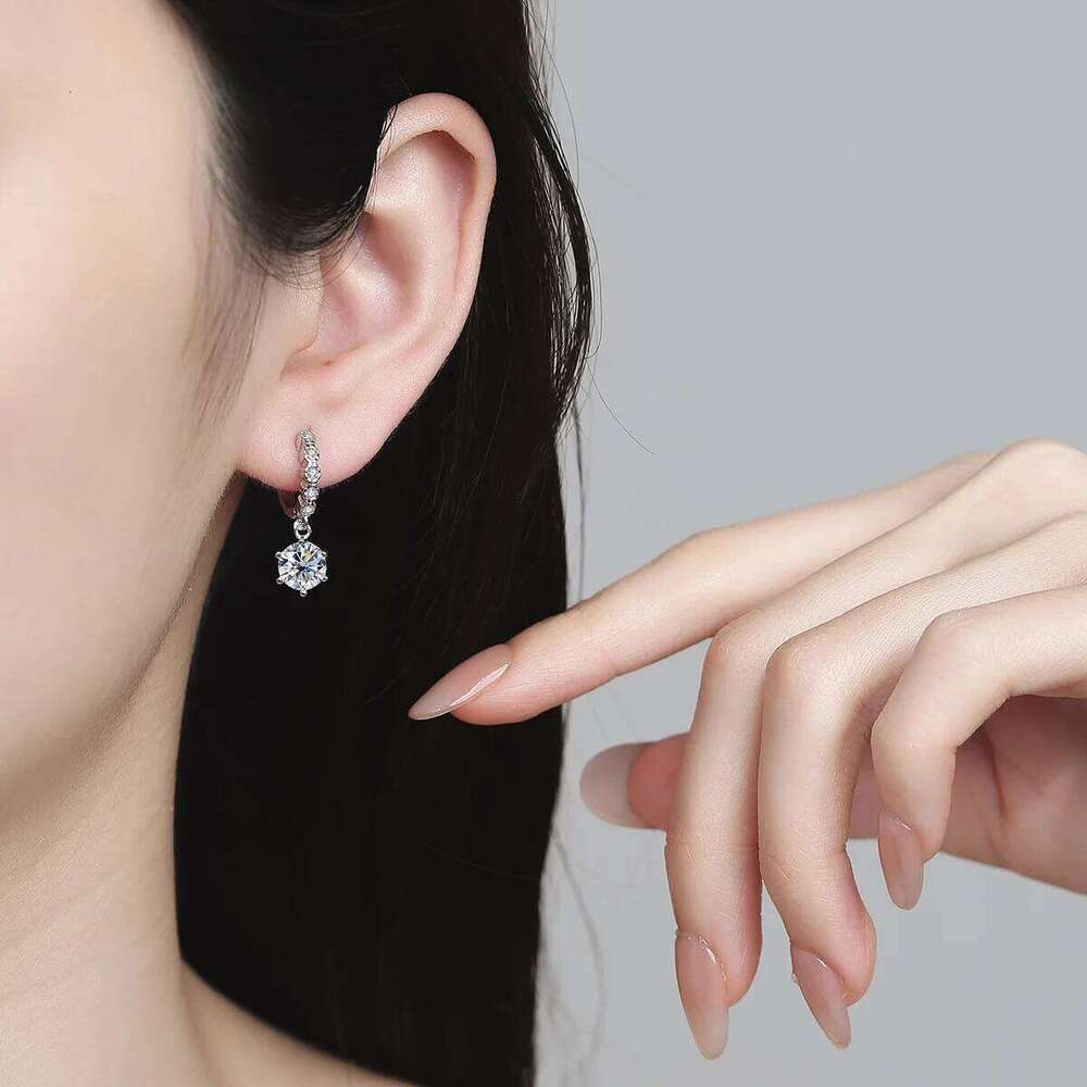 1-3ct D Color Moissanite Stud Earrings Round Cut Lab Created Diamond 925 Sterling Silver Bridal Jewelry For Women Gifts ba2