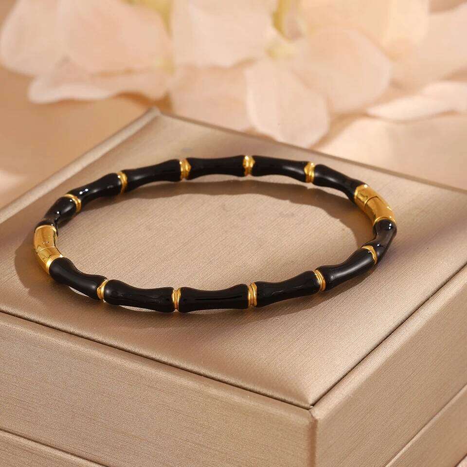 ZAKOL Stainless Steel Oval Buckle Oil Drop Bamboo Bracelet Fashionable Personality Simple Women's Jewelry Accessories