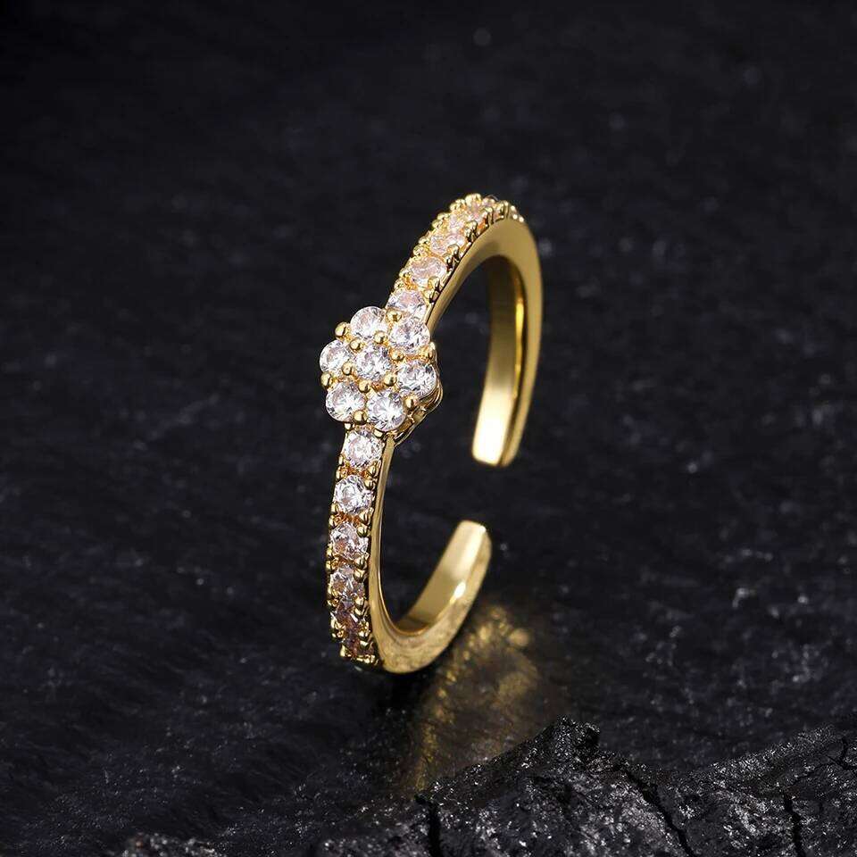 ZAKOL Light Luxury Round Zircon Inlaid Thin Ring for Ladies Simple Fashion Versatile Wedding Engagement Party CZ Jewelry