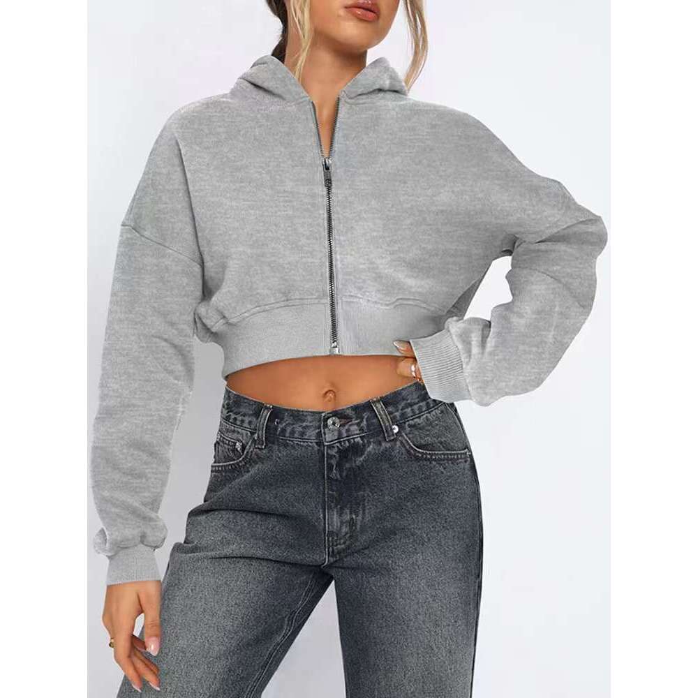 Hooded for Women, Short Cardigan Jacket, New Spring/Summer Loose Fit Long Sleeve Couple Sweatshirt