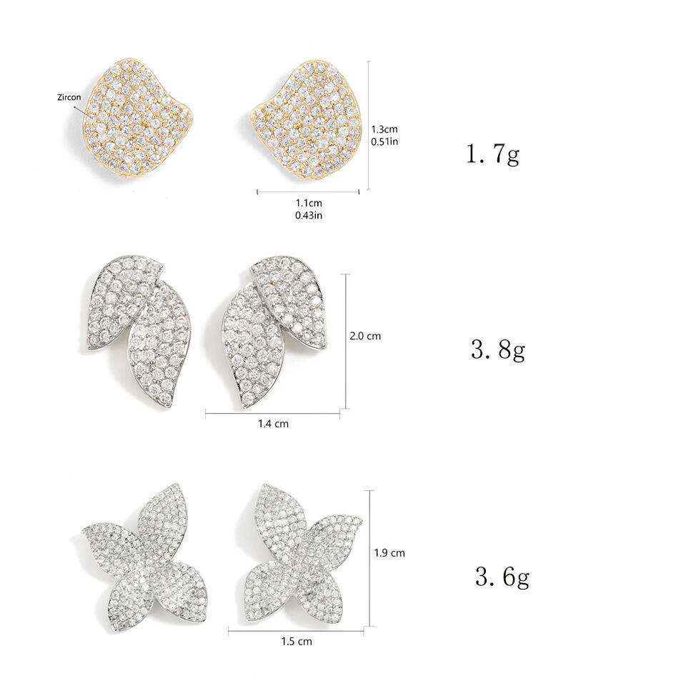 ZAKOL Luxury Buling Micro Paved Zirconia Leaf Earring for Women Exquisite White Crystal Wedding Party Aesthetic Jewelry