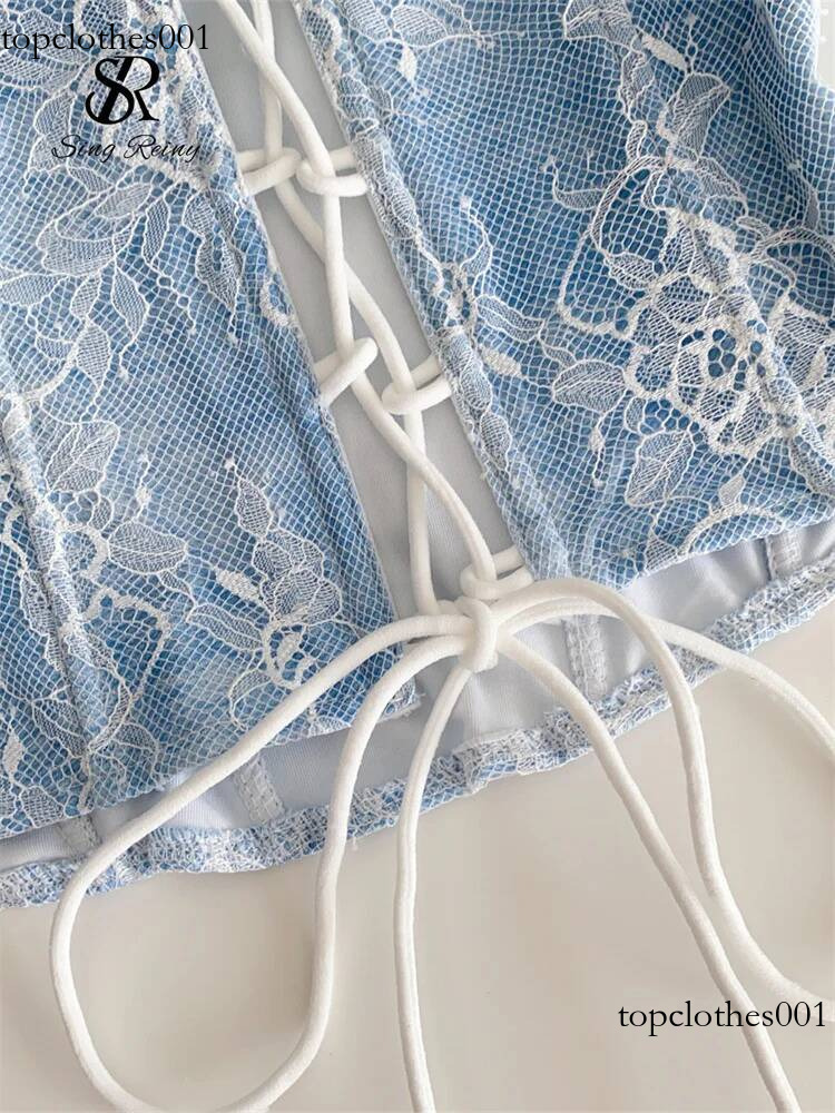 SINGREINY Sexy Lace Strapless Mini Top Ladies Backless Bandage Camisole 2025 Fashion Women Hotsweet Senior Chic Beachwear Corset
