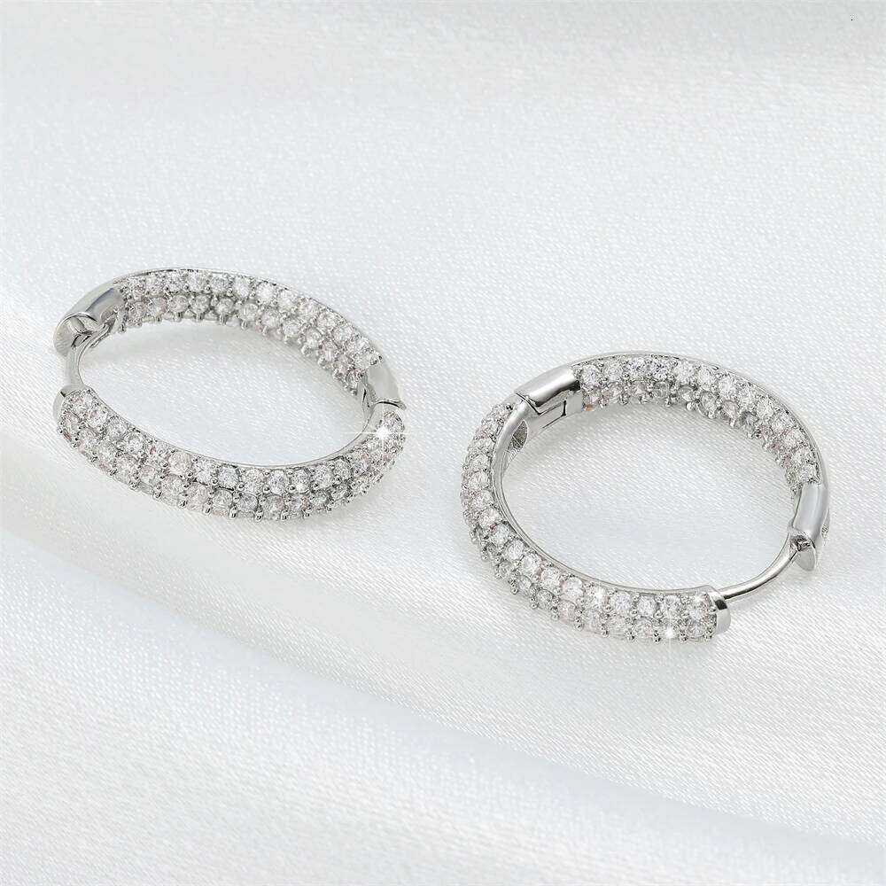 ZAKOL Luxury Shiny Micropaved Zirconia Hoop Earrings for Women Exquisite Wedding Party Jewelry Wholesale