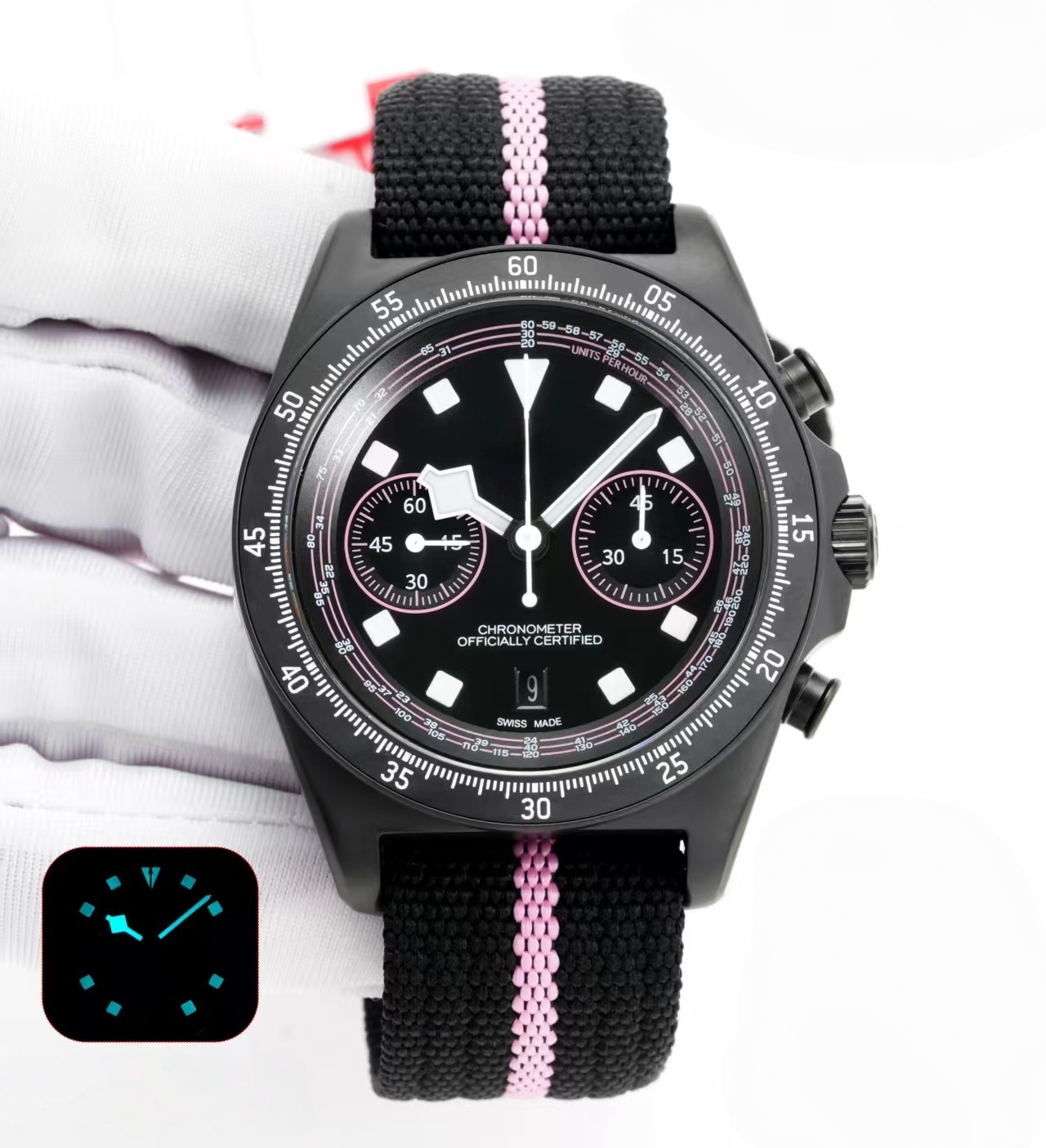 Pelagos FXD Chrono 25827KNRS Luxury Mens 7750 Automatic Mechanical Chronograph 43MM Carbon Fiber Luminous Waterproof Sapphire Crystal Designer Watch