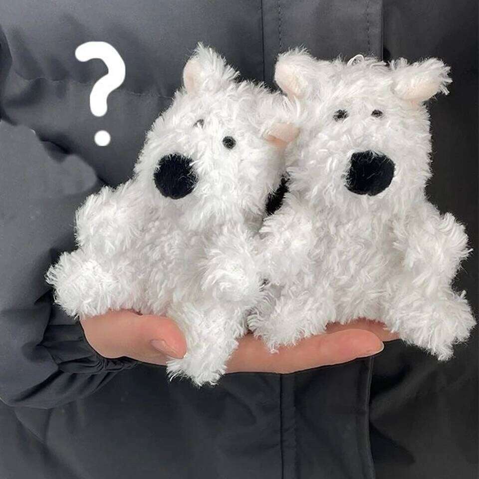ZAKOL Cute West Highlands Plush Doll Keychain Puppy Cartoon kawaii Pendant Couple Bag Charms Accessories Gift