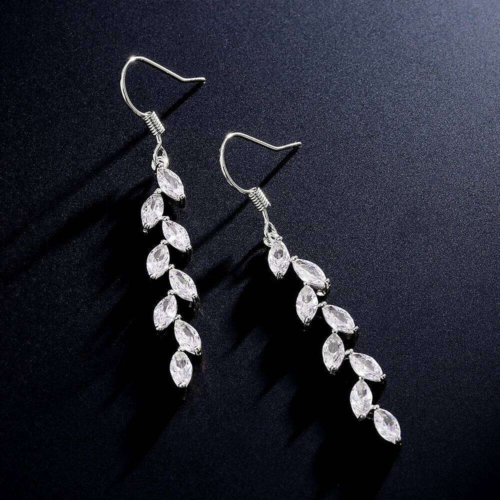 ZAKOL Brand Classic AAA Cubic Zirconia Hook Earrings for Women Elegant Geometric Water Drop Teardrop Zircon Bridal Earring