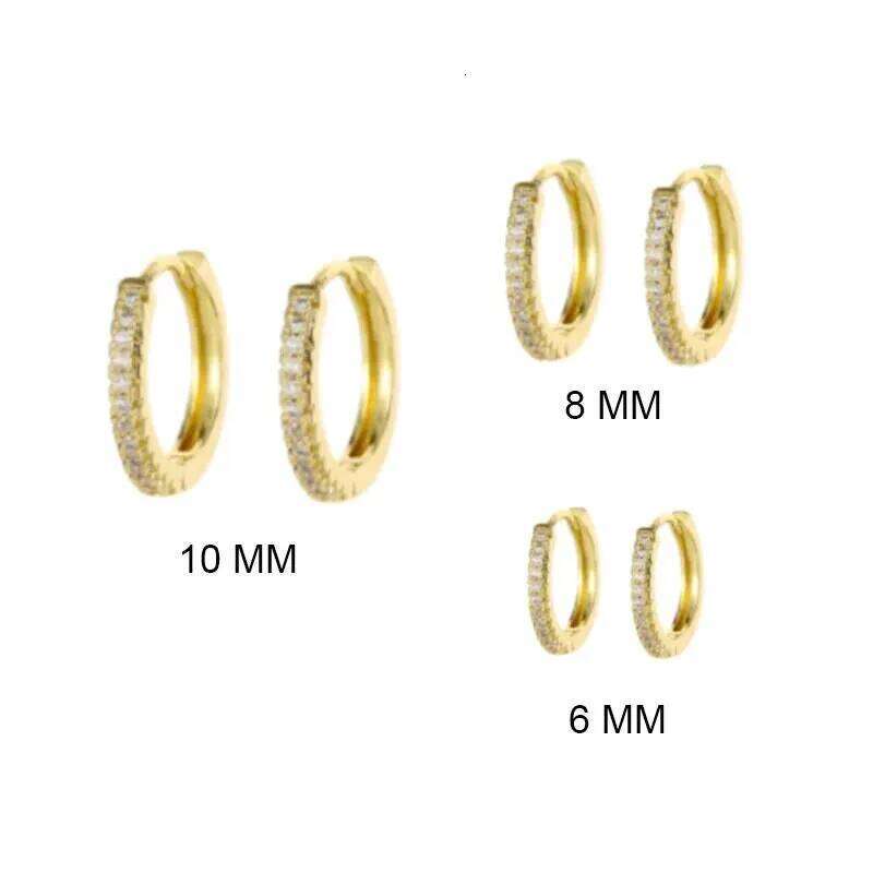 1 Pair Minimal Exquisite Hoop Crystal Zirconia Small Huggie Thin Cartilage Earring For Women Helix Tragus Piercing Jewelry