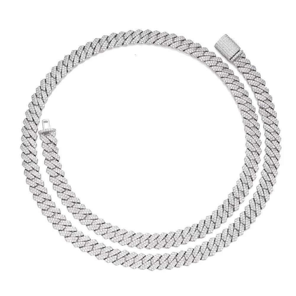 15mm Wholesale Custom Hip Hop Jewelry Iec Out VVS Moissanite Diamond 925 Silver Cuban Link Chain Necklace for Men
