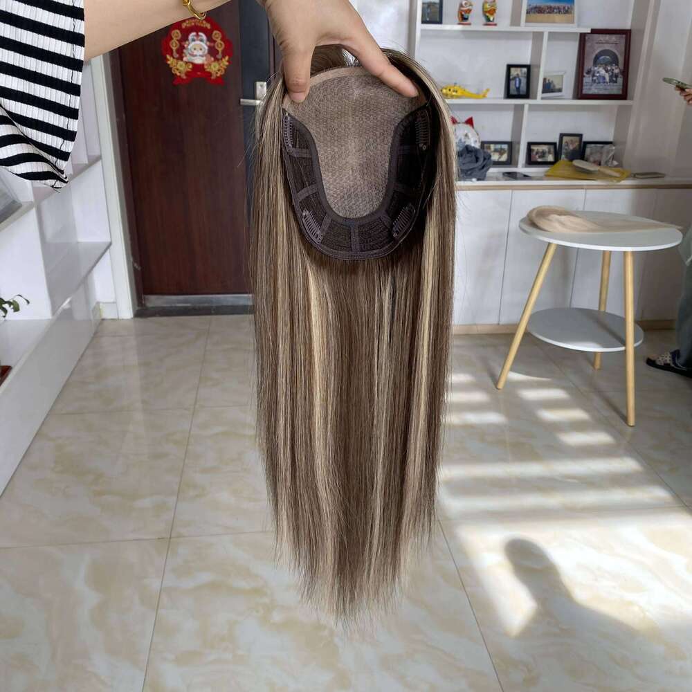 Factory Human Raw Hair 6.5x7 Inch Base Balayage Color Toupee Instock Fast Shipping Silk Topper For Woman