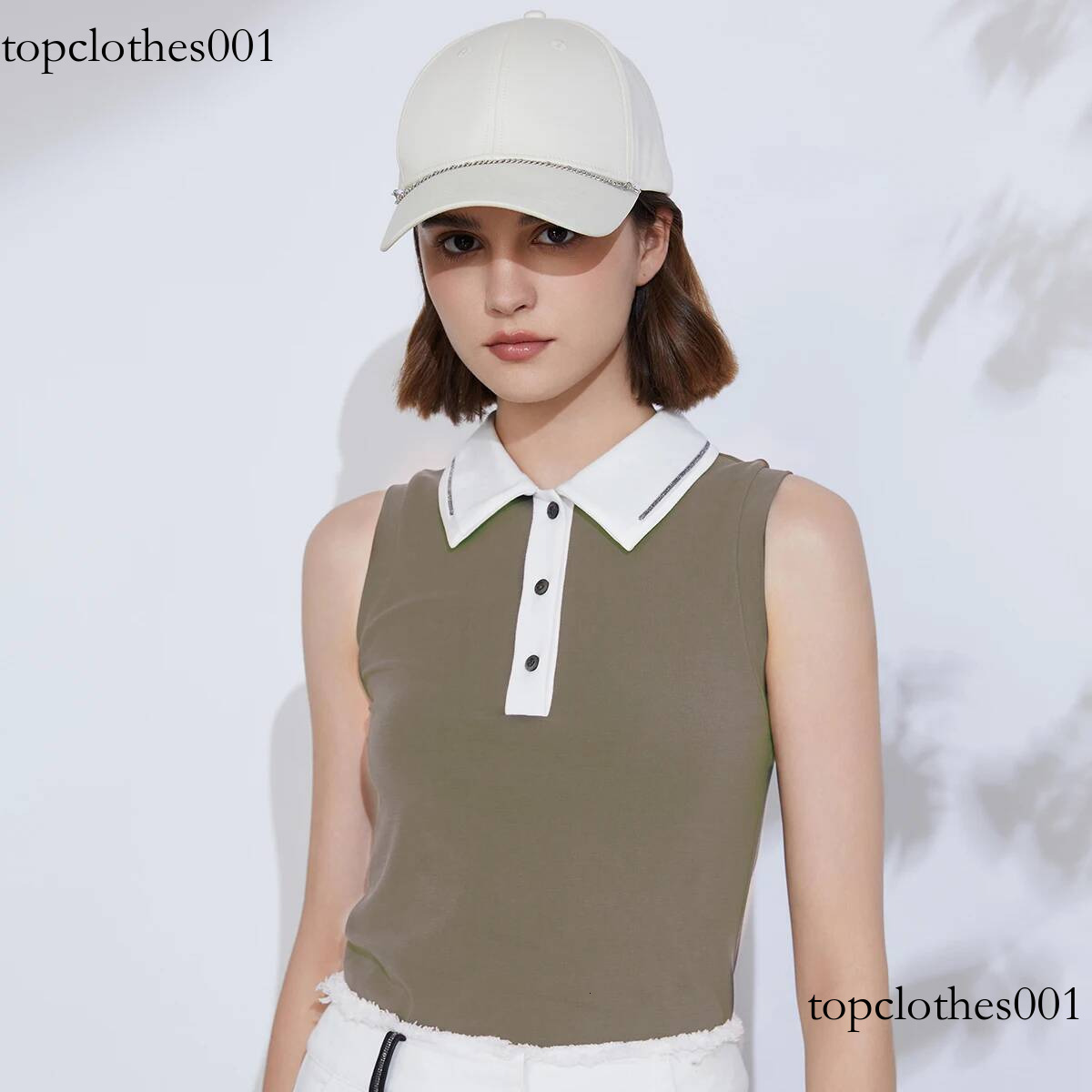 K2379W Luxury Women's T-Shirts Clothing High Quality Cotton Blend Polo Collar T-Shirt Femme Tops For Women