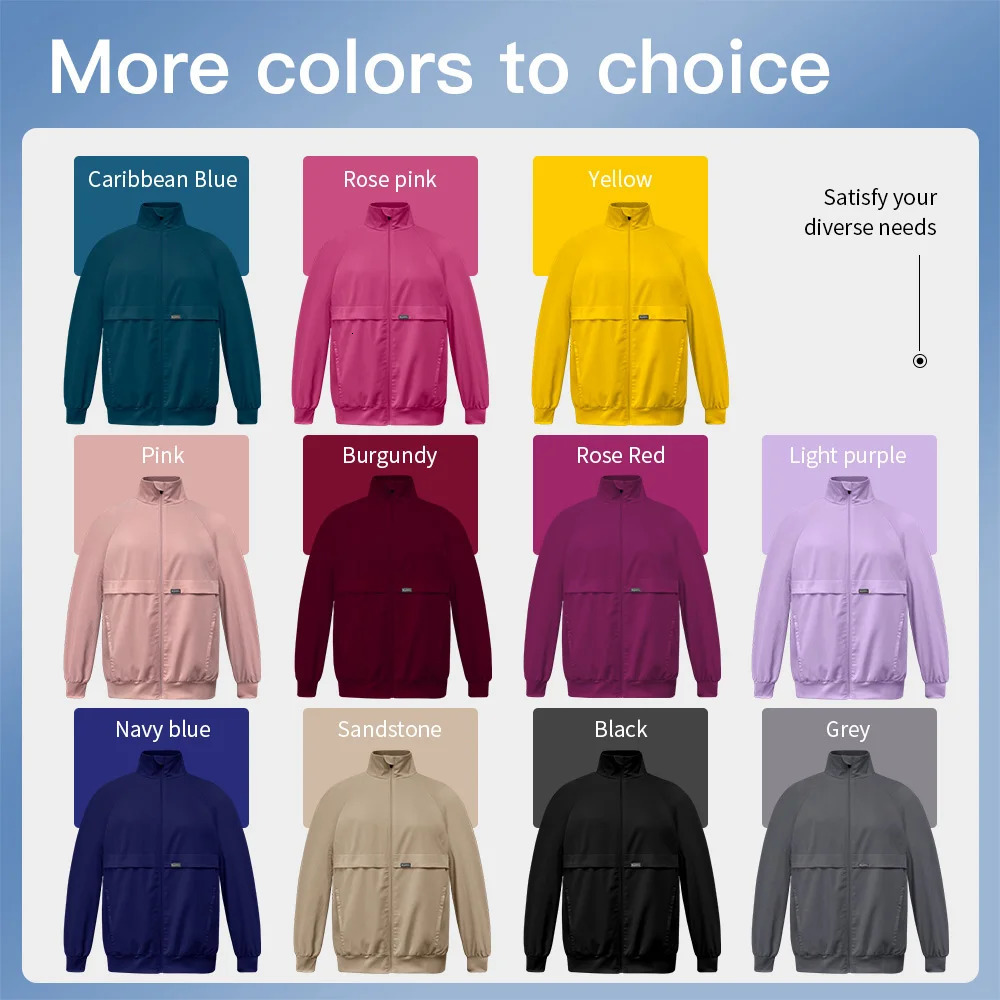 Niaahinn Nurse Scrub Jacket Unisex Dental Clinic Women Scrubs Tops Nursing Uniform Coat Spa Uniform Clothes Men251222