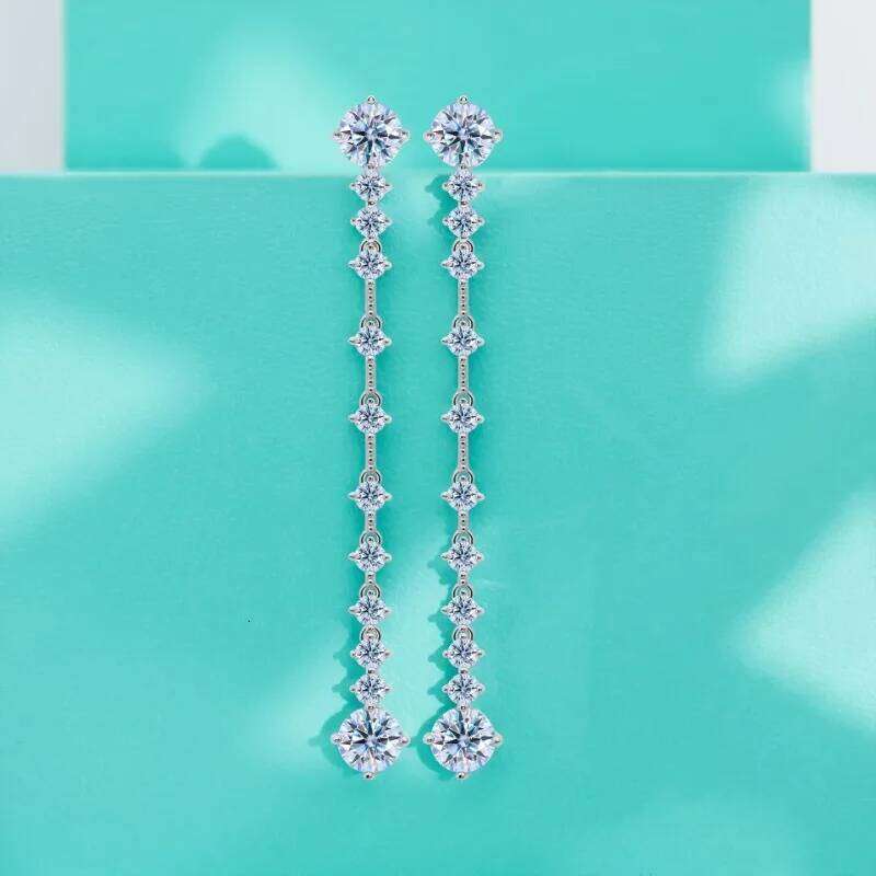 6ct D Color Moissanite Stud Earrings Round Cut Lab Created Diamond 925 Sterling Silver Bridal Jewelry For Women Gifts 9f2