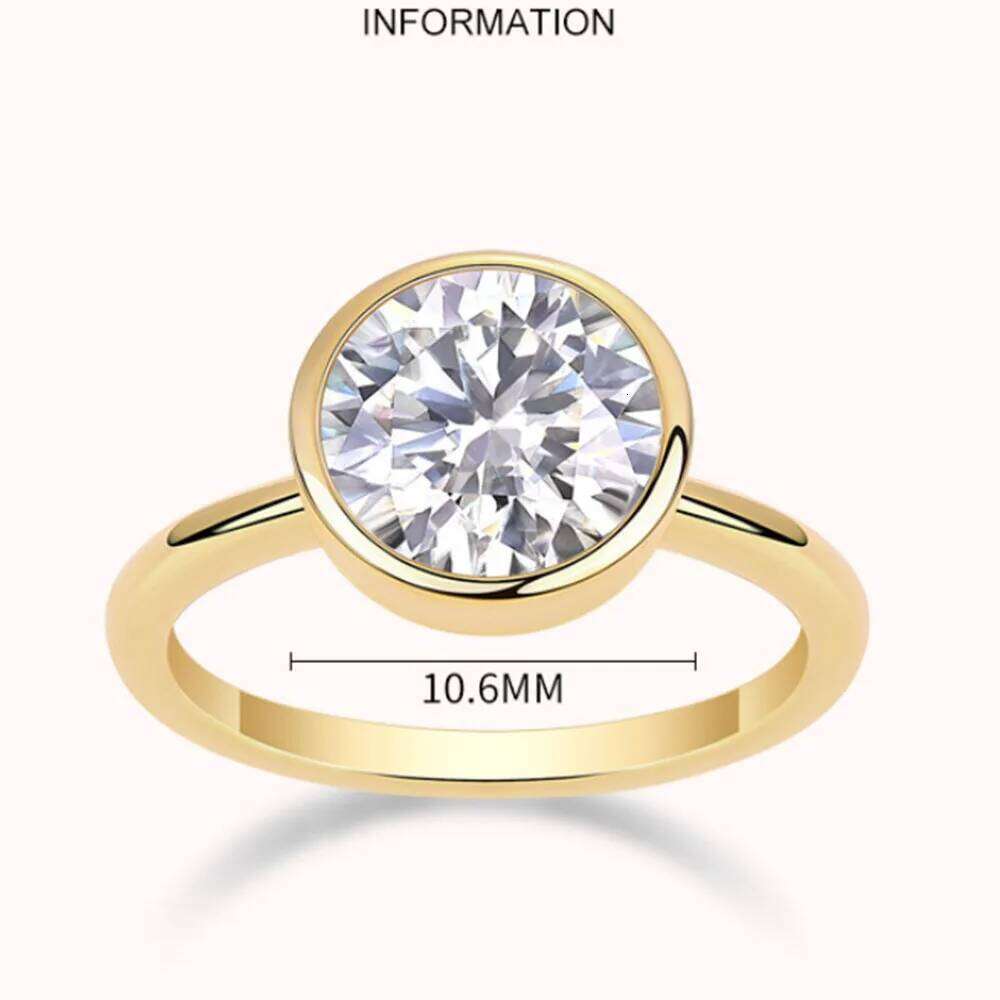 3.0CT 9mm D Color Moissanite Engagement Ring for Women 925 Sterling Silver Gold Plated Solitaire Rings Wholesale b3d