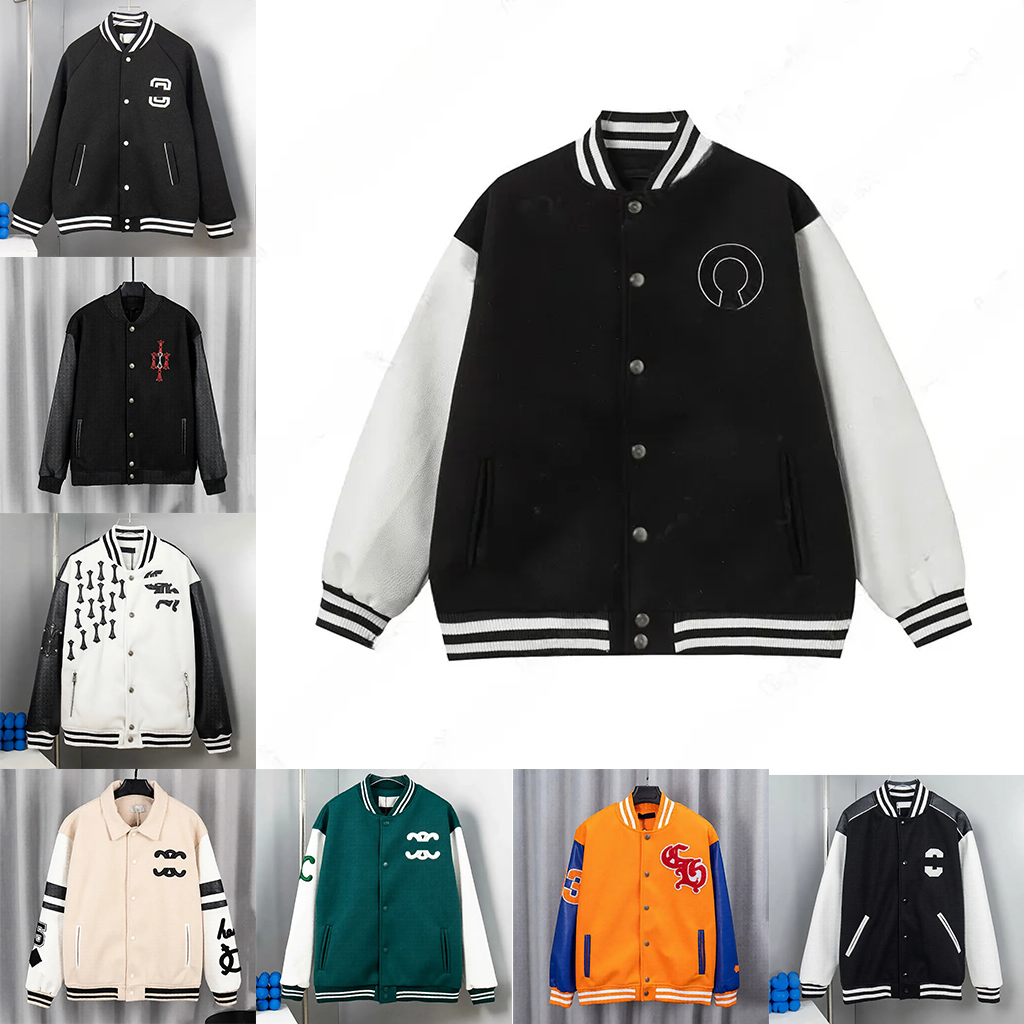 Chrome varsity jacket Mens Jacket designer jackets autumn and winter loose causal outwear coat Hip Hop fashion tide sports unisex sweatshirt warm sportswears