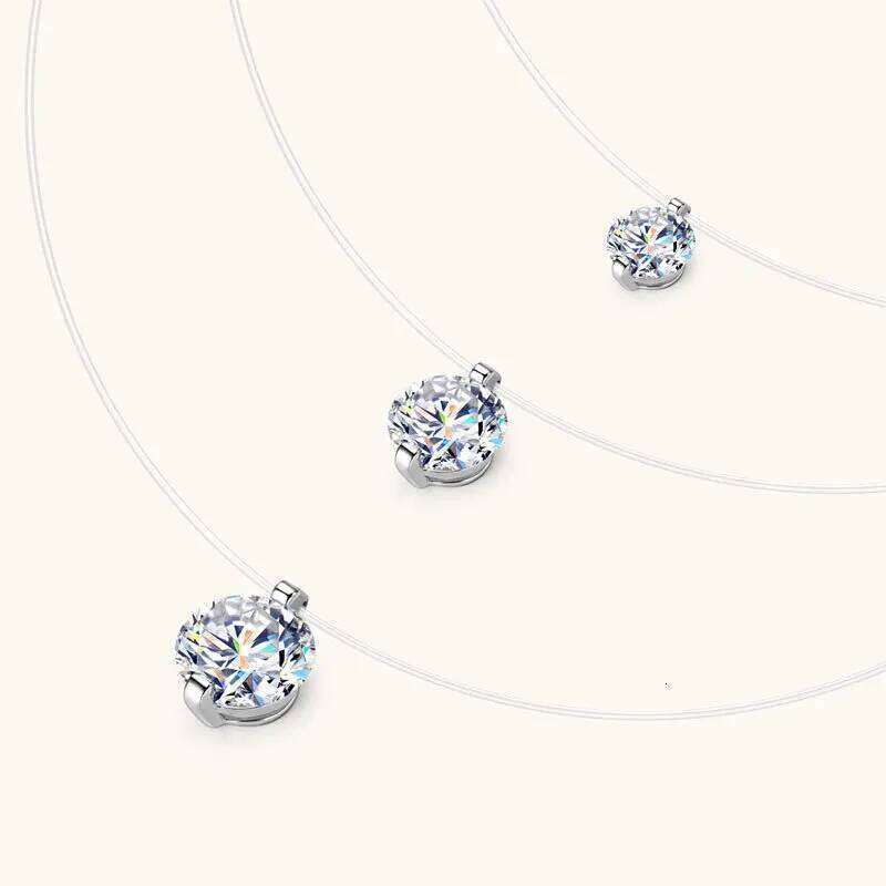 0.5-3ct Moissanite Woman Pendant Sier For Women Chains Party Bridal Fine Jewelry 925sterling Silver Necklace 94d