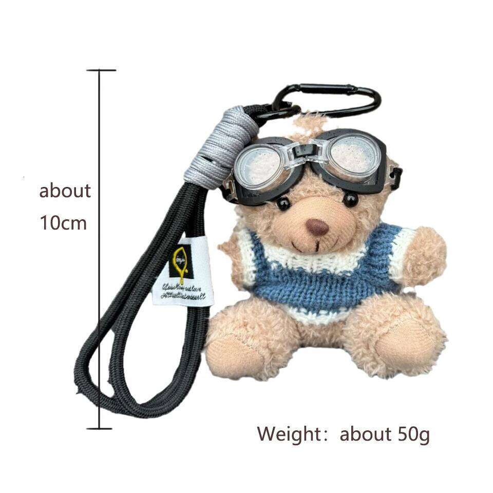 ZAKOL Soft Teddy Bear Keychain With Glasses and Premium Buckle Rope Plush Doll Pendant Cute Bag Car Accessories Girls Gift