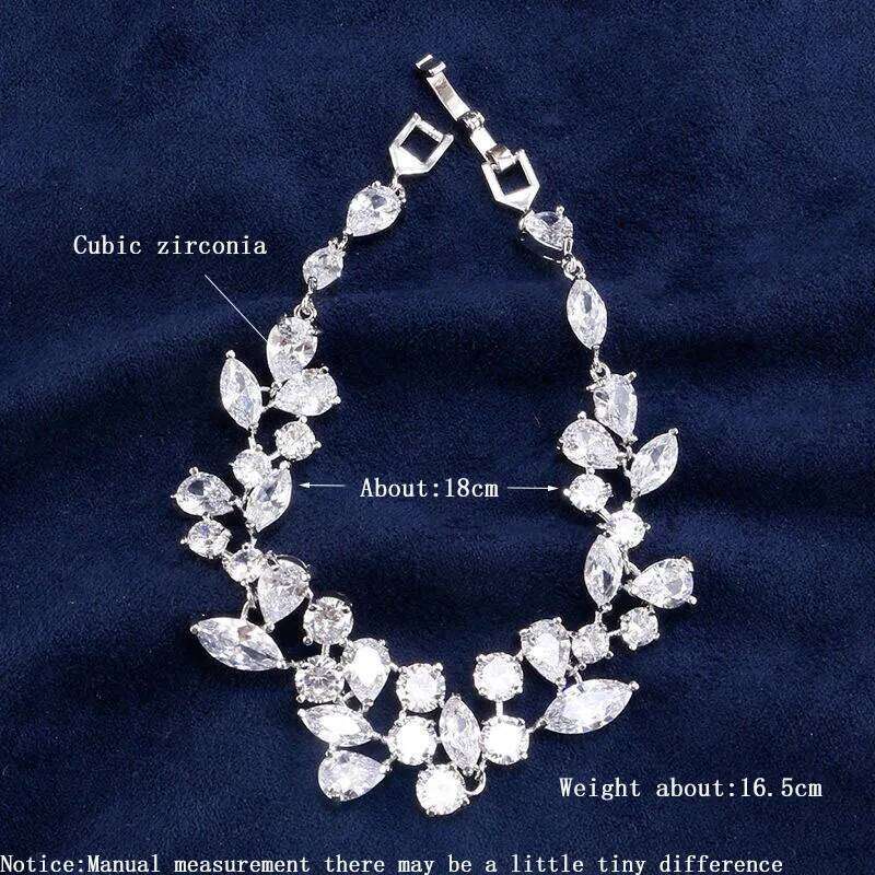 ZAKOL Luxury Shiny AAA CZ Charm Bracelet for Women Elegant Bridal Sliver Color Wedding Jewelry