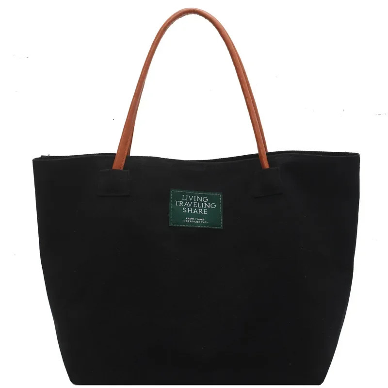 Four Seasons Large Capacity Women Canvas Bag Simple Style Solid Color Large Famale Bag Versatile Ladies Bags 251225