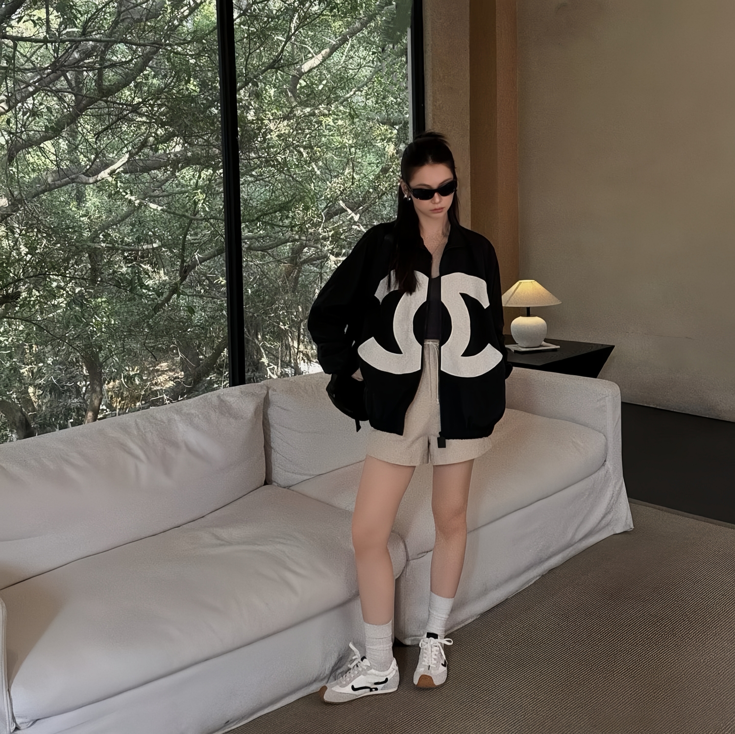 womens coat designer brand tops jacket Luxury femme 2026 new spring windproof outdoors Sweatshirts Outerwear women designer clothes loose black Elegant Jacket