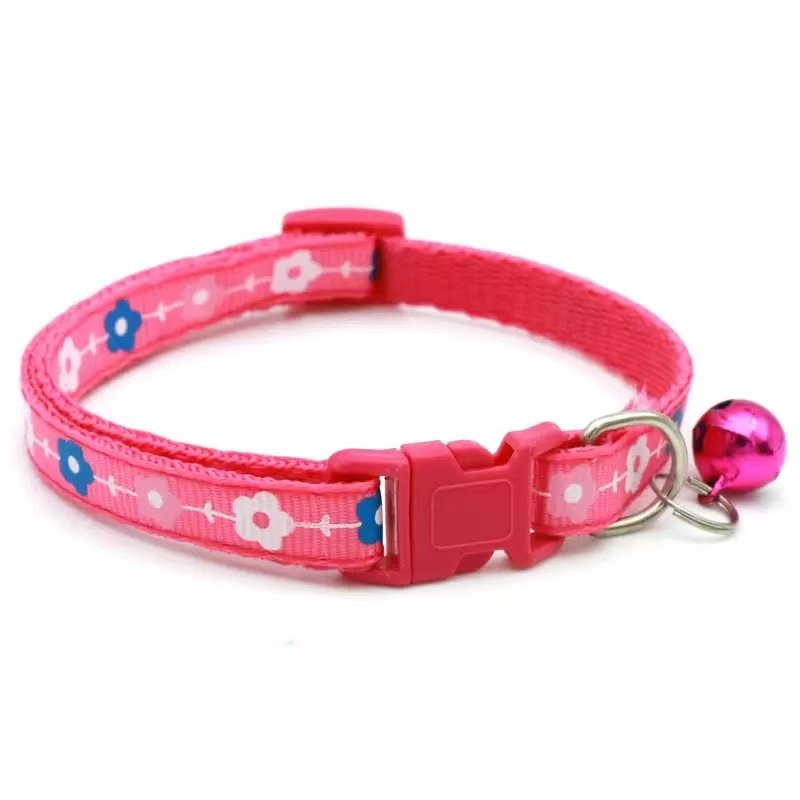 Flower Pet Collar with Bell Adjustable Necklace for Small Dogs and Cats Anti Lost Cat Collar