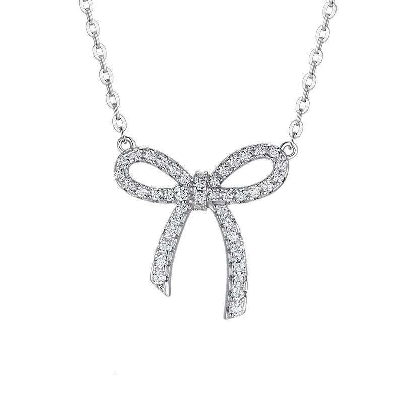 3mm Moissanite Woman Pendant Sier For Women Chains Party Bridal Fine Jewelry 925sterling Silver Necklace ca2