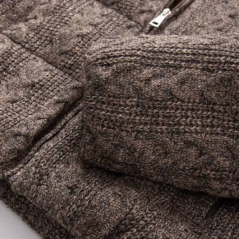 2025 Winter New Women's Casual Fashion Long-Sleeved Stand Collar Eight-Strand Knitted Warm Thick Jacket