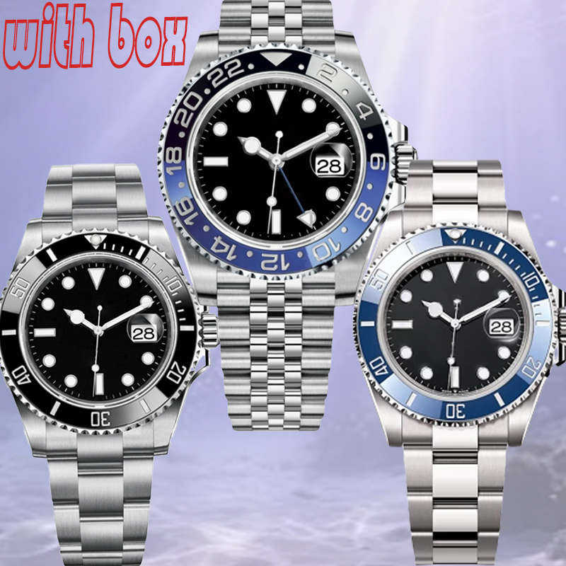 men's automatic mechanical ceramic watch 41mm all stainless steel sliding watch with buckle sapphire luminous watch montre de luxe watches