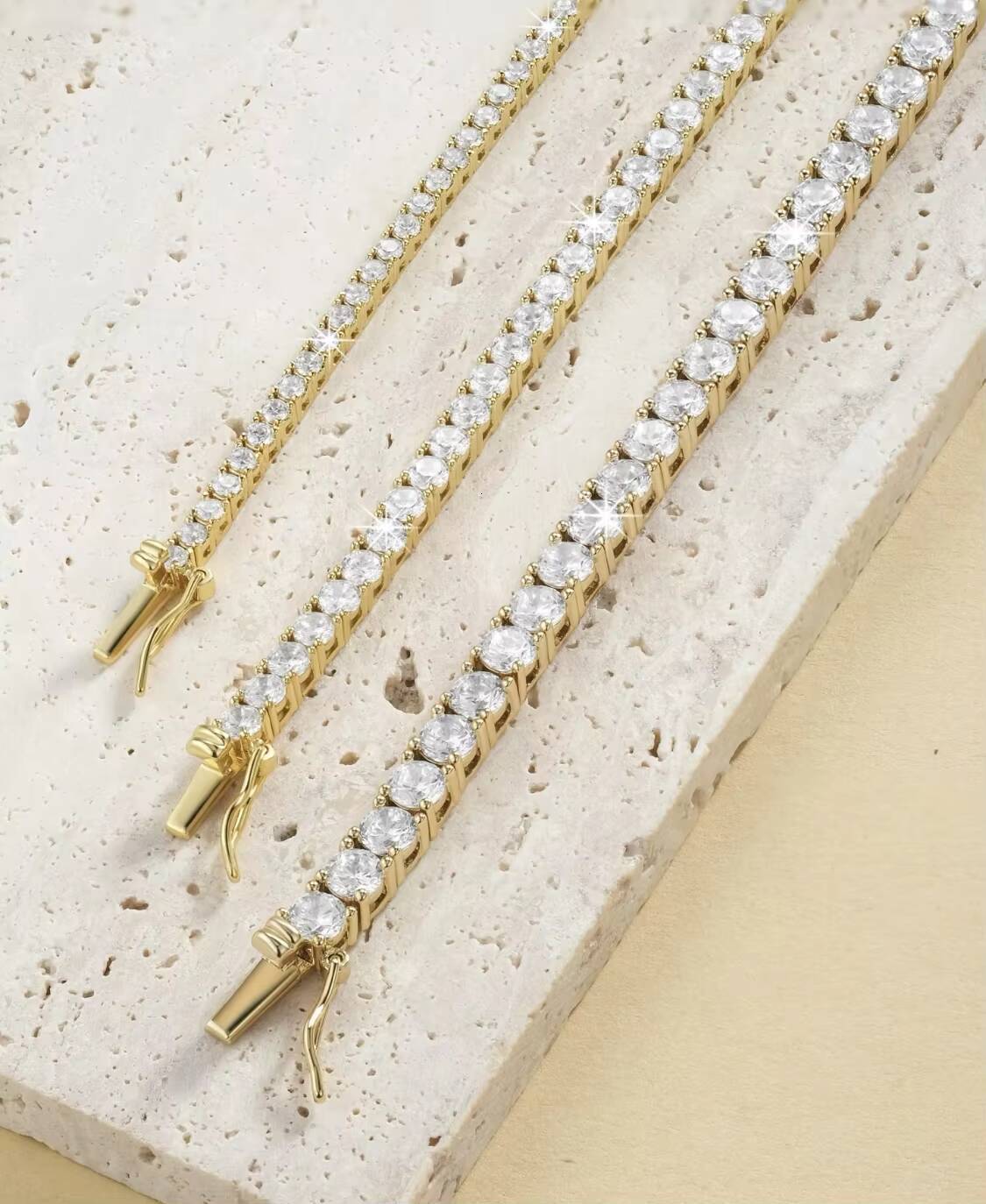 Qinglong Jewelry Factory Wholesale Price Moissanite Tennis Chain 9k 10k 14k 18k Gold Moissanite Tennis Bracelet Fine Jewelry