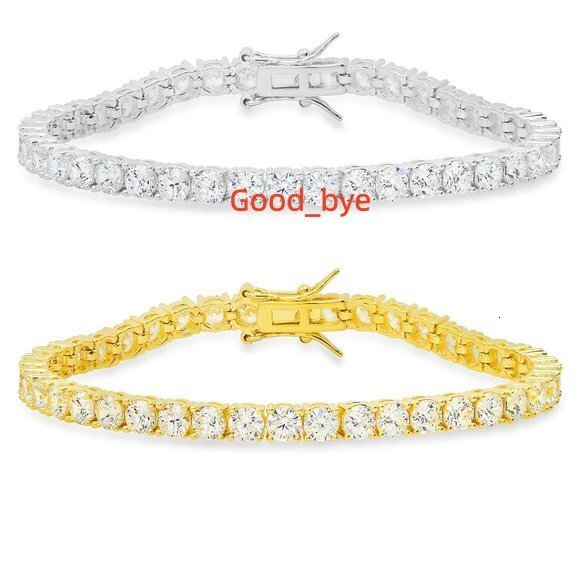 Tennis Bracelet 925 Silver Mossinate Diamond Women Men 2024 New Style Tennis Chain with Light Blue Stones