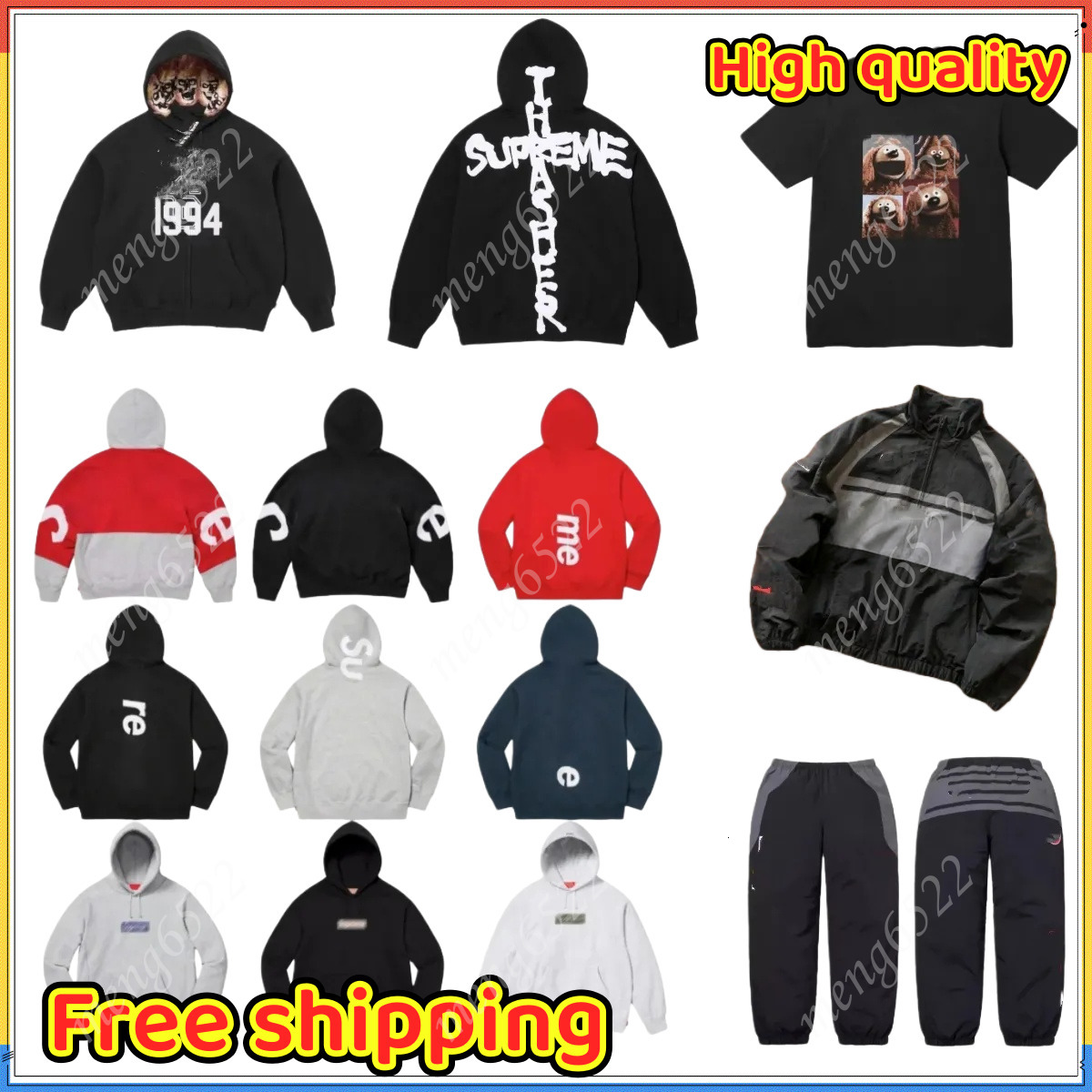 Supremely hoodiedesigner hoodie Men Women Hip-Hop Pure Cotton Luxury Hoodies Swearshirt Hoodie Fashion Casual Street Classic Hoody meng6522