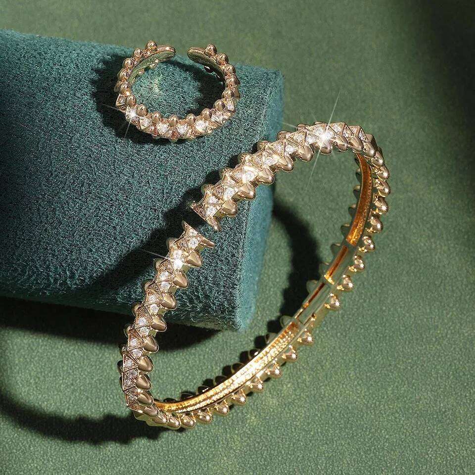 ZAKOL Luxury AAA Zircon Ring Bracelet for Women Elegant Dubai Saudi Bridal Wedding Party Expensive Jewelry Set