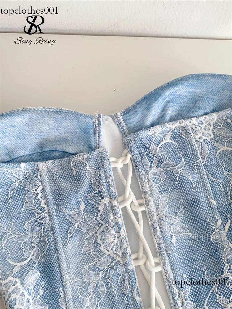 SINGREINY Sexy Lace Strapless Mini Top Ladies Backless Bandage Camisole 2025 Fashion Women Hotsweet Senior Chic Beachwear Corset