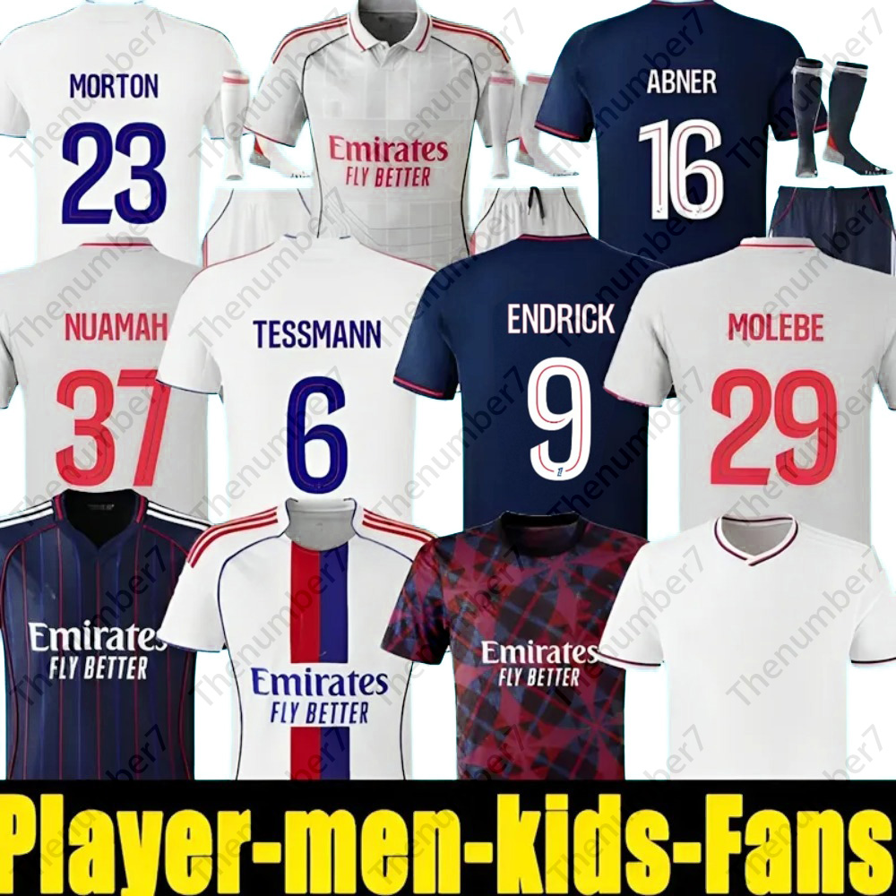 25 26 Lyon Soccer Jerseys ENDRICK MIKAUTADZE 75-year-anniversary OL SULC FOFANA GHEZZAL TOLISSO MERAH NUAMAH TESSMANN football shirts Men Football Shirt Kids Kits