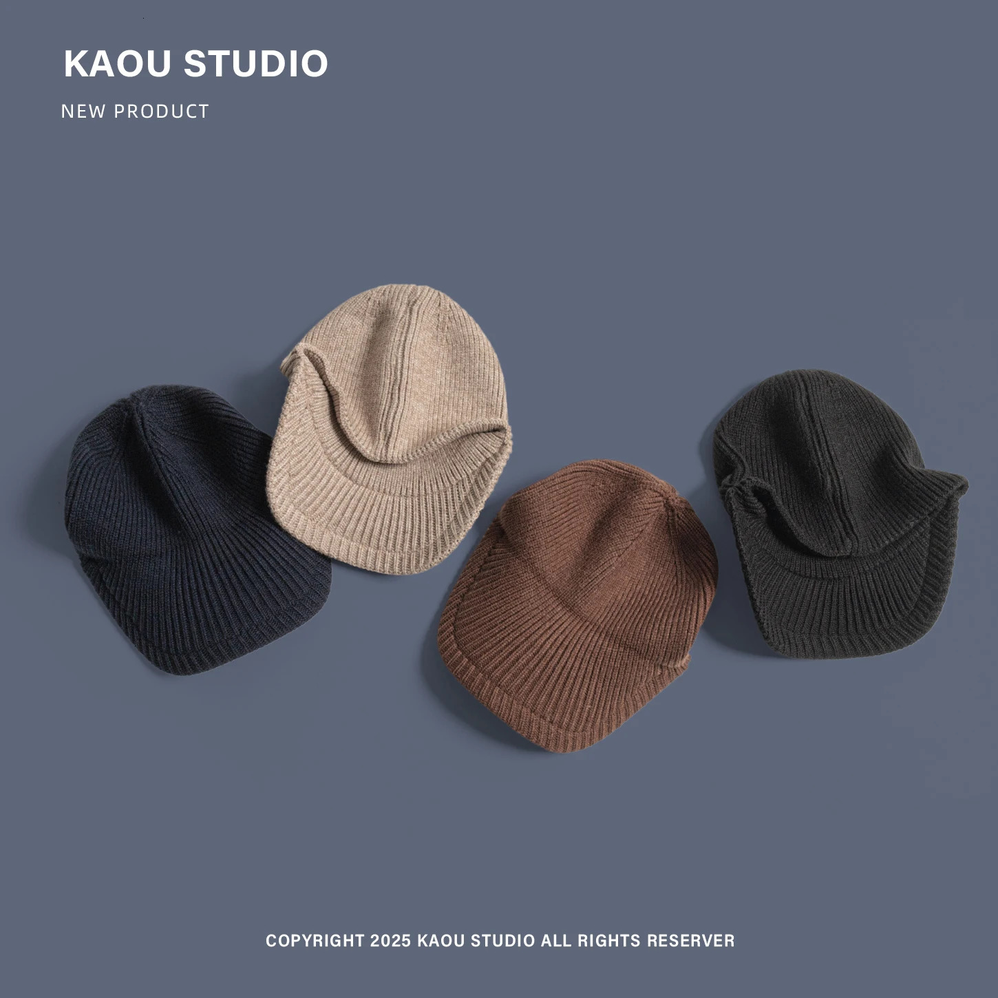 Old Money Style Small Group Autumn and Winter Knitted Flat Baseball Cap Solid Color High-end Warming Woolen Equestrian Hat 251225 - view 4