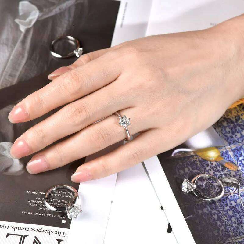 0.5-3ct 5-9mm Full Eternity Ring Band 925 Sterling Silver white Round Moissanite Diamond Jewelry gift dating party c57