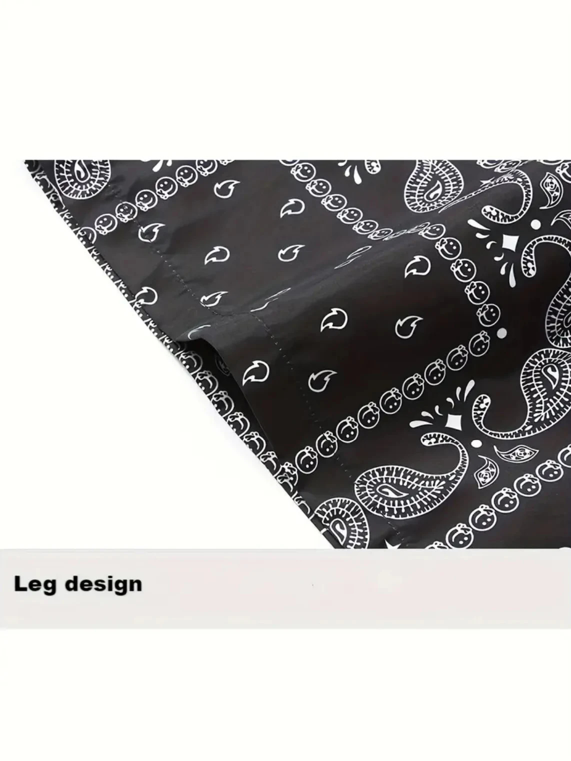 Mens Bandana Print Shorts Summer Loose Casual Elastic Waist Black Fashion Hip Hop Beach Shorts 251223