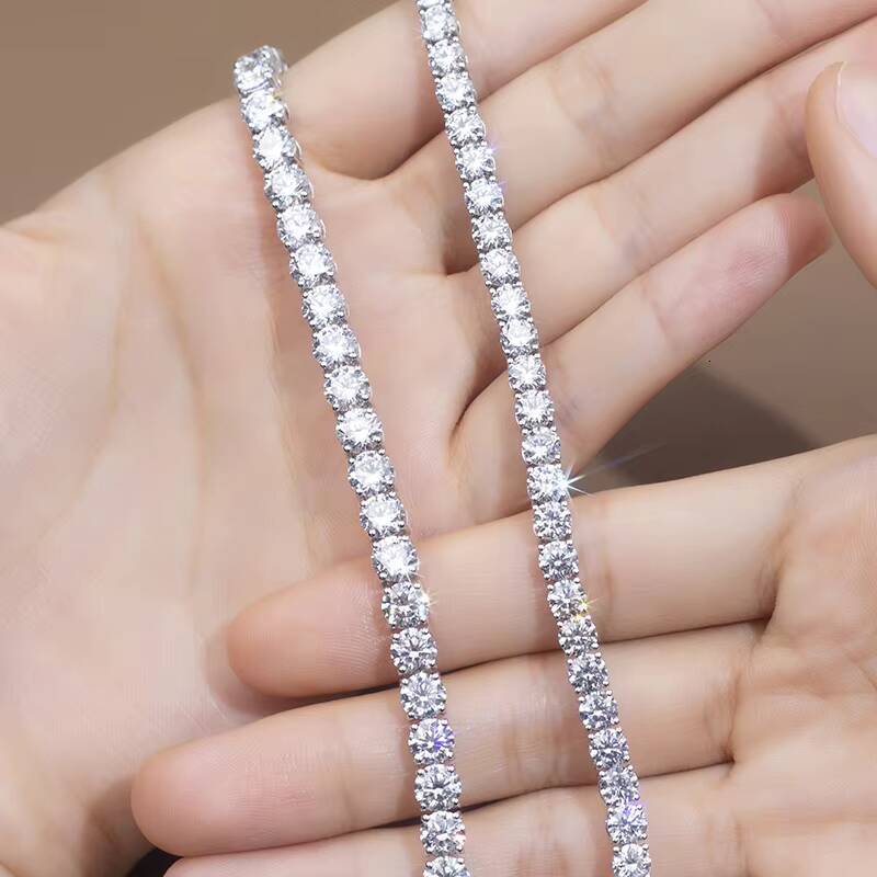 MSB-584 Custom Factory Moissanite 3mm Round Brilliant Cut D VVS Diamond Tennis Bracelet