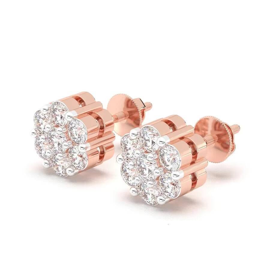 Stylish Womens Diamond Earrings Rose Gold/Silver/Gold Rhodium Plating Certified Delivering Graceful Charm Exceptional