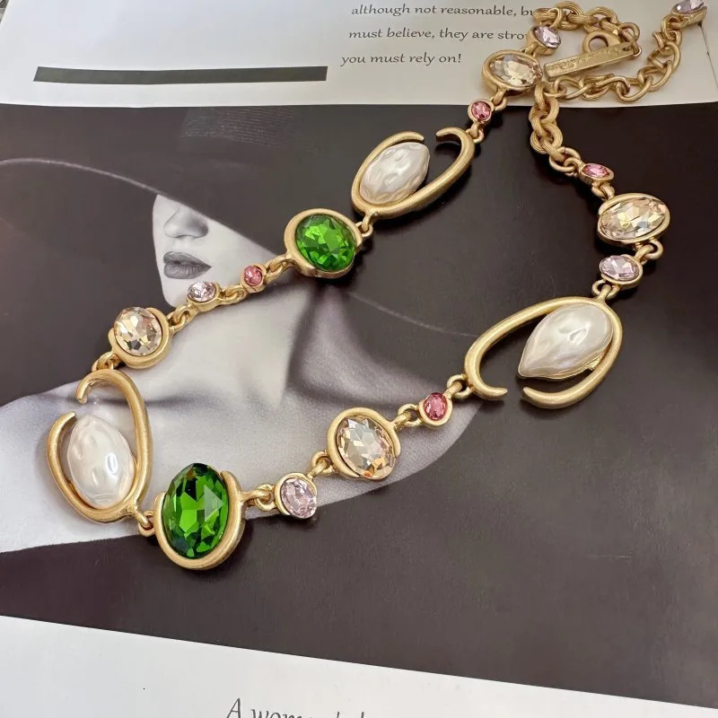 Glam O-Link Choker Rhinestone Collarbone Pendant Necklace Long Layering Chain for Women Sparkling Evening Party Jewelry 251223