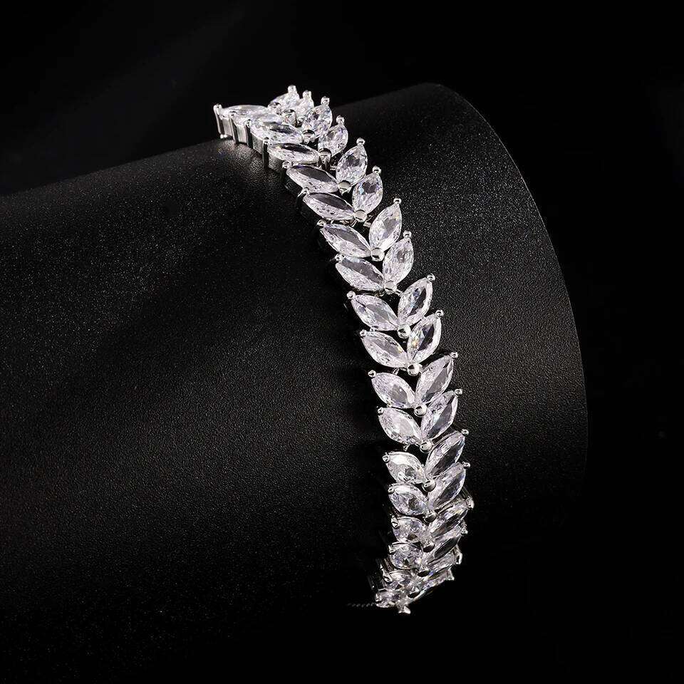 ZAKOL Mariquesa Cubic Zirconia Charm Bracelet for Women Shiny Crystal Adjustable Bracelets Wedding Jewelry Wholesale