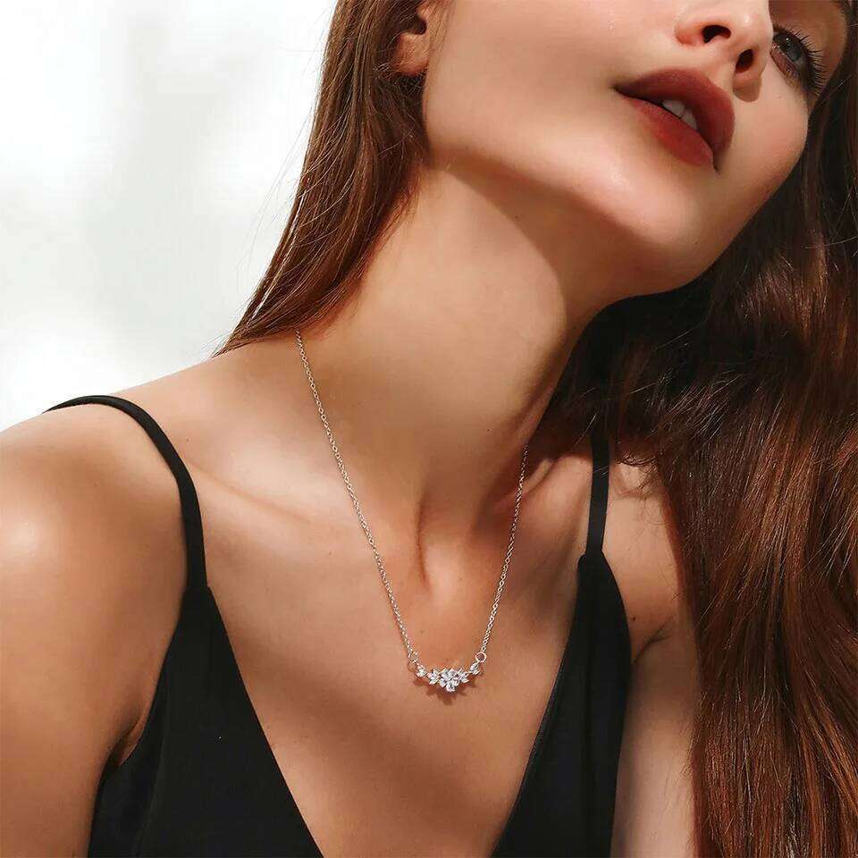 ZAKOL AAA Cubic Zirconia Flower Pendant Necklace for Women Fashion Gold Color Charm Choker Bridal Wedding Party Jewelry