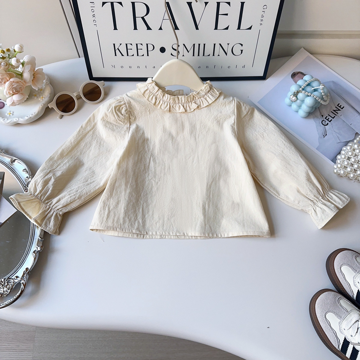 2026 Spring Autumn Girls 3-Piece Set, Trendy Sleeveless Denim Vest & Shirt with Pants, Chic Toddler Outfit