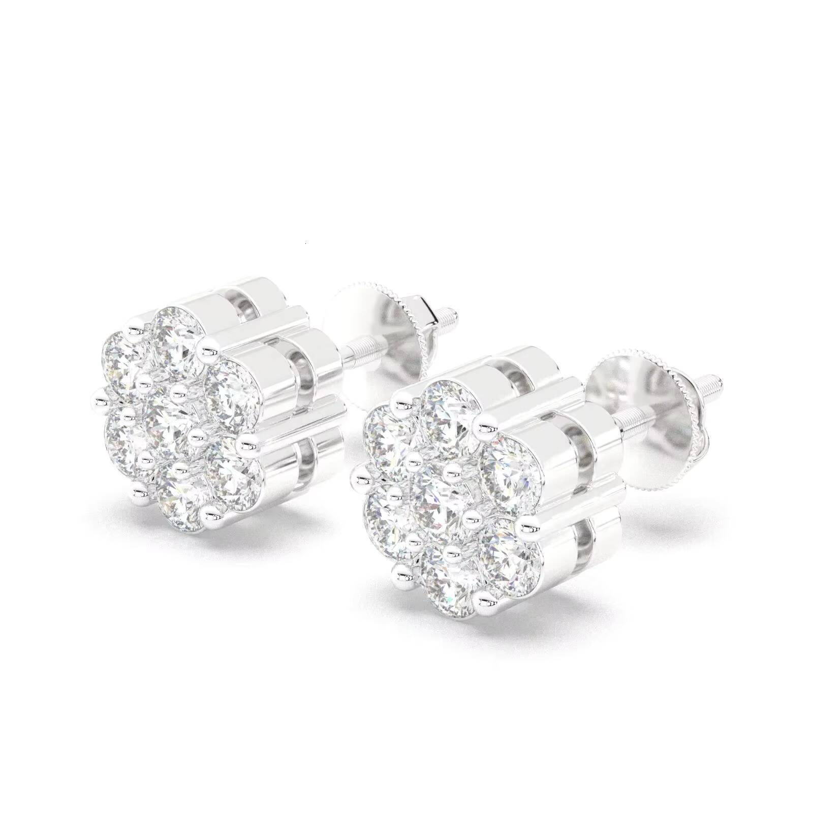 Stylish Womens Diamond Earrings Rose Gold/Silver/Gold Rhodium Plating Certified Delivering Graceful Charm Exceptional