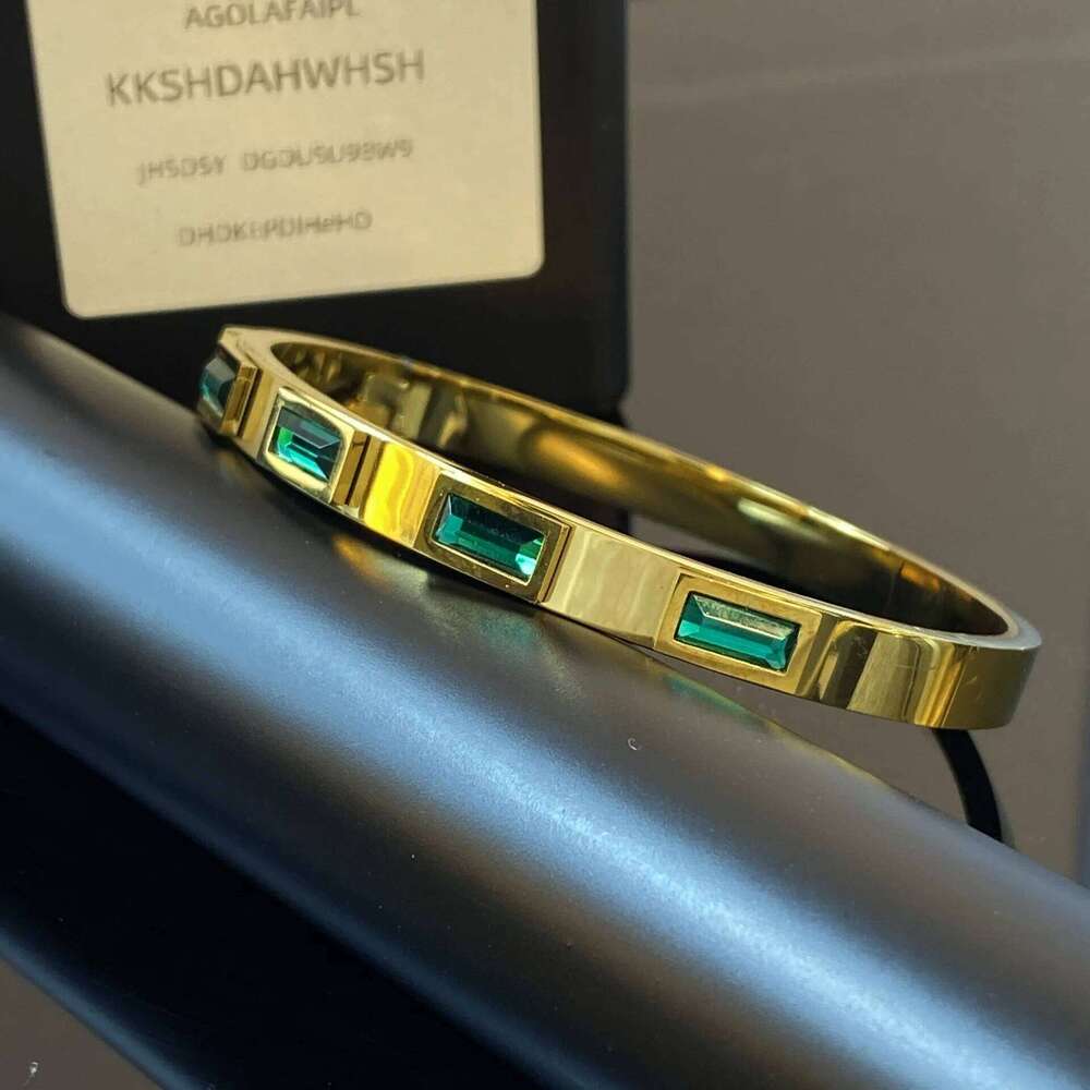 ZAKOL 18K Gold Plated Stainless Steel Cubic Zircon Bracelet for Women Pink Green Square CZ Waterproof Fashion Jewelry Gift