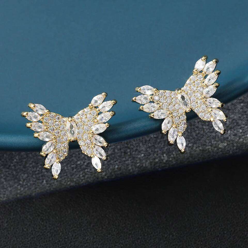 ZAKOL Luxury Shiny AAA Cubic Zirconia Butterfly Earrings For Women Charm Wedding Jewelry Christmas Gifts 2024 New