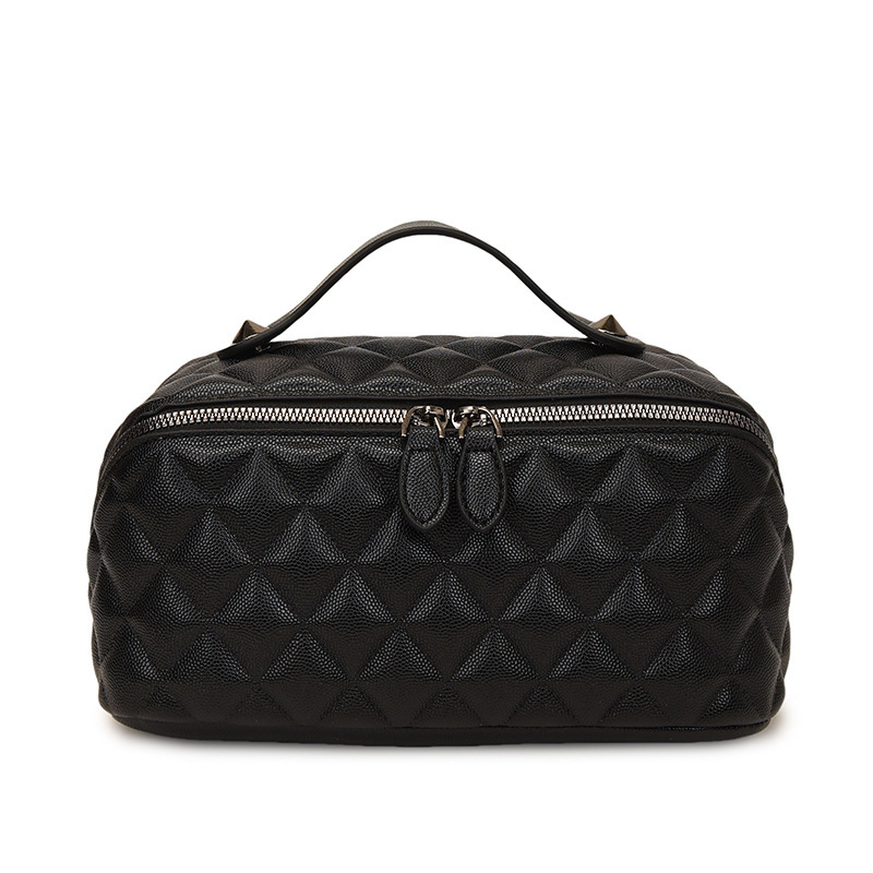 New Cross border Fashion PU Makeup Bag with Large Capacity Ins, High end Storage Bag, Short distance Convenient Toilet Bag, Shoulder Bag